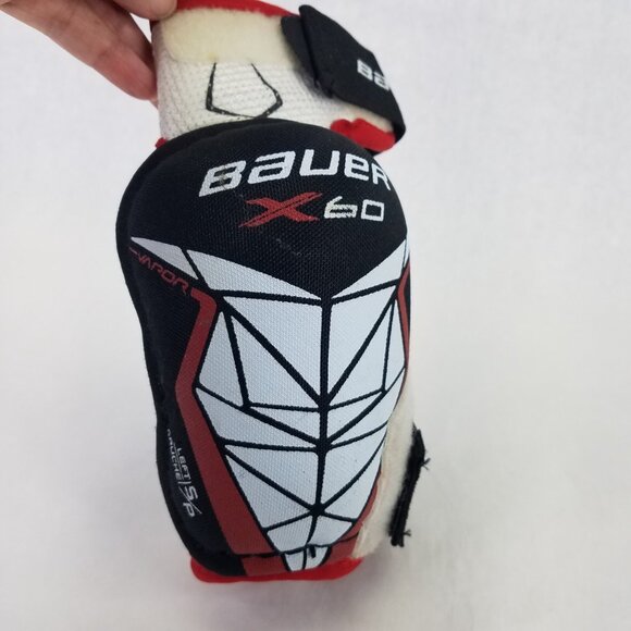 Bauer Vapor X60 Elbow Pads Guard Jr Small Hockey Hook Loop 3 Straps Hard Shell - Picture 7 of 16